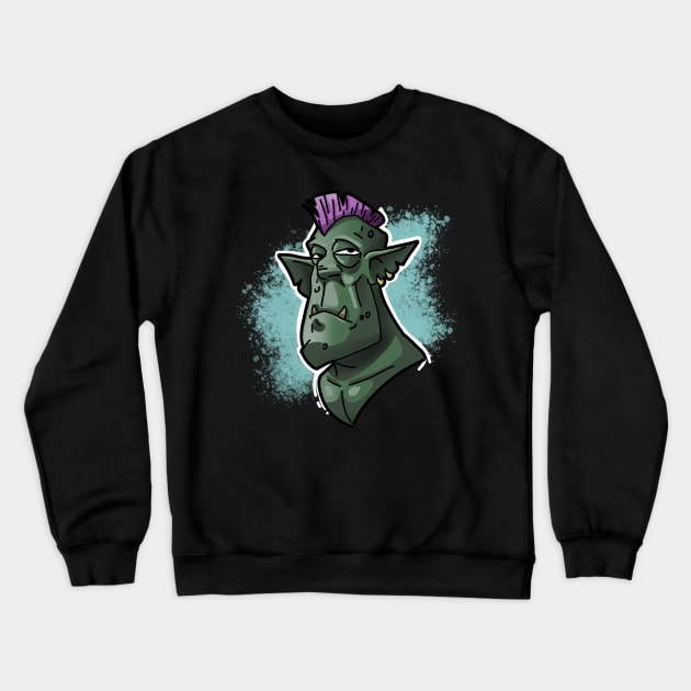 Punkish Orc Crewneck Sweatshirt by LupaShiva